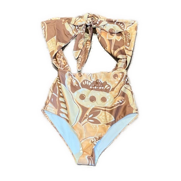 NWT Mara Hoffman Maddy One-Piece Swimsuit High waisted Cut Outs Adjustable - Picture 2 of 7